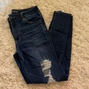 Womens high rise american eagle ripped skinny jeans